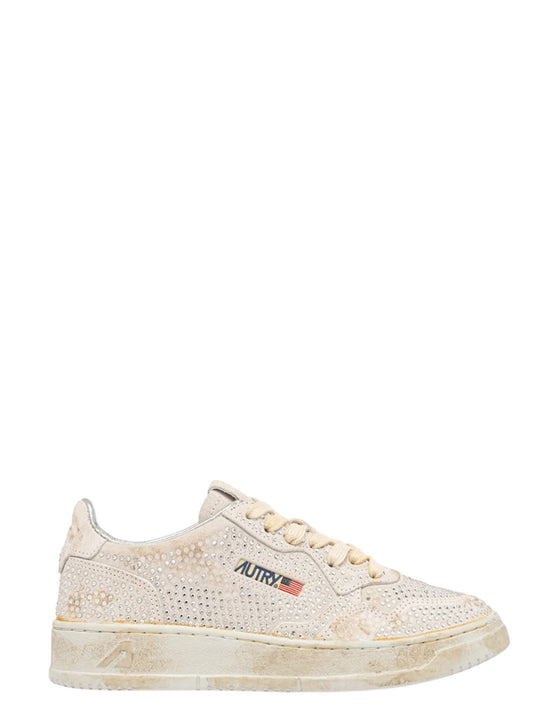 Sneakers Medalist Low `Crystal` In Micro Strass Bianco