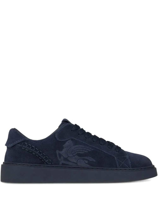 Sneakers Basse In Pelle Scamosciata