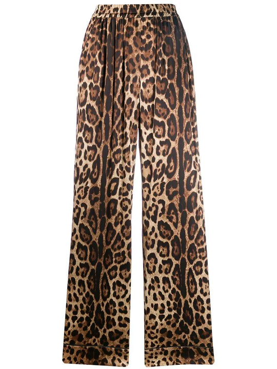Pantaloni Dritti Leopardati