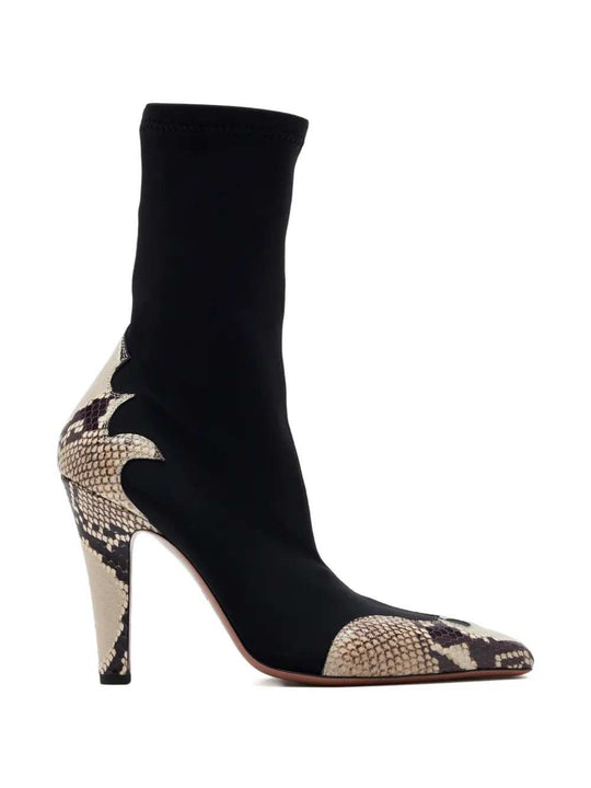Belle Snakeskin-Effect Ankle Boots