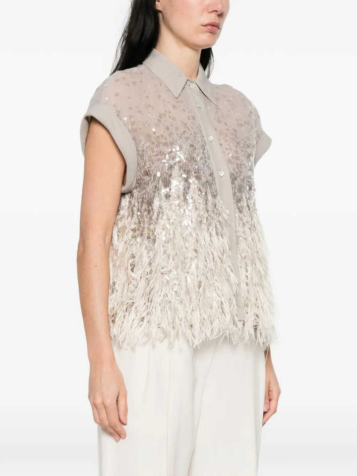 Brunello Cucinelli SHIRT - Grey | c3c169b7ff99e0b8e75ad6ff10e8e722d35c1223