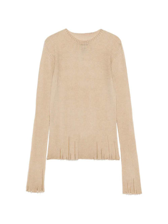 Camicetta Sfilacciata A Coste