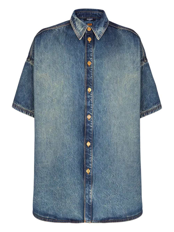 Camicia A Maniche Corte Con Bottoni