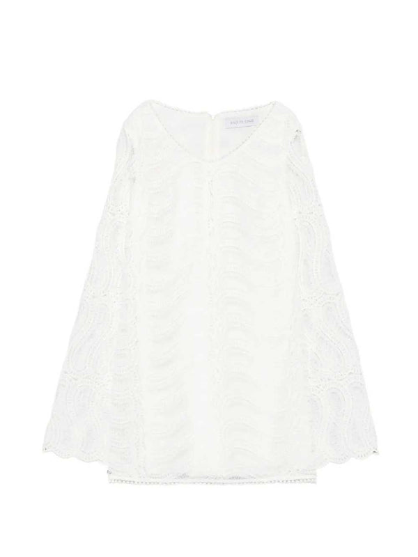Abito Maty Con Scollo A V E Pizzo Ondulato