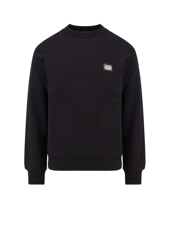 Cotton Sweatshirt With Logo Patch