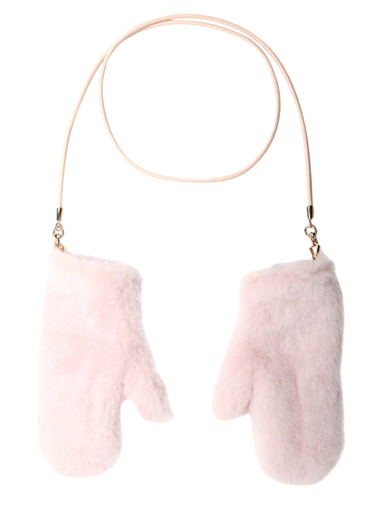 Muffole Ombrato In Teddy Di Cammello E Seta Rosa