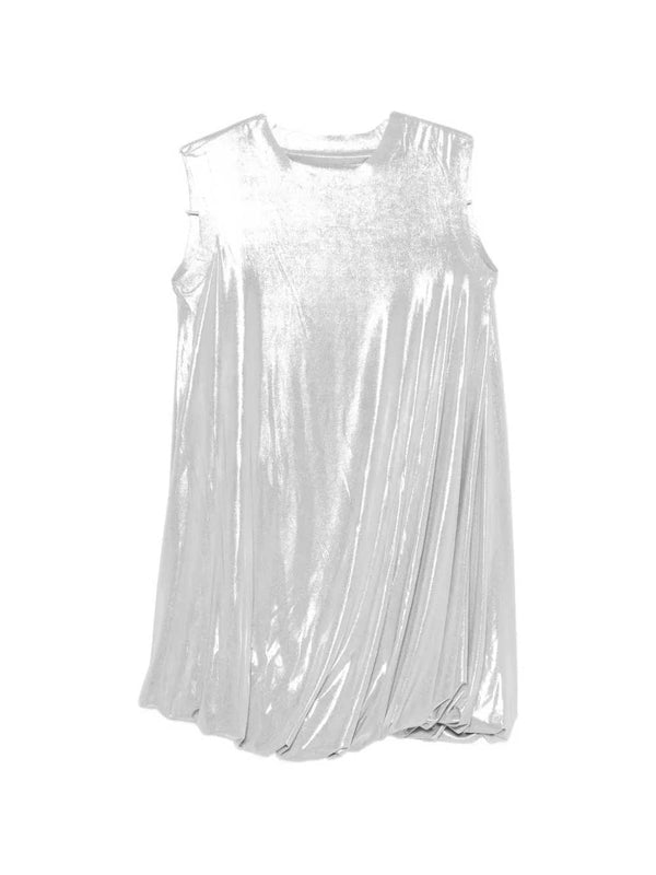 Mini Abito Drappeggiato Metallizzato