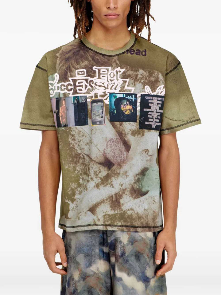 Diesel TSHIRT - Verde | 7e91db571b7e535c9f736e9d488efc981421b8f2