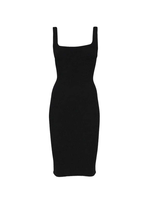 Vestido midi con escote cuadrado