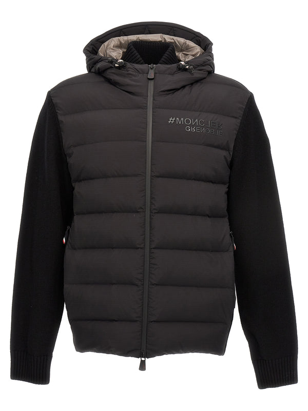 Bimaterial Cardigan Maglioni Nero