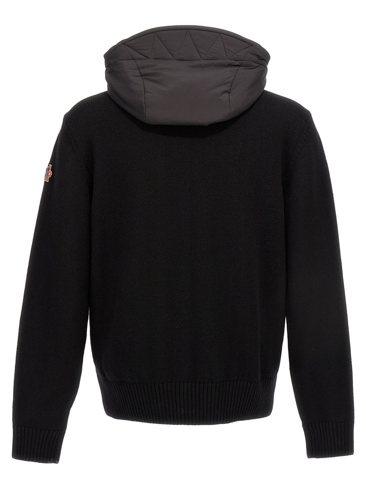 Moncler Grenoble Bimaterial Cardigan Maglioni - Nero | d7d45cb05e336311d5eb4be315cf3b86cf572bc9