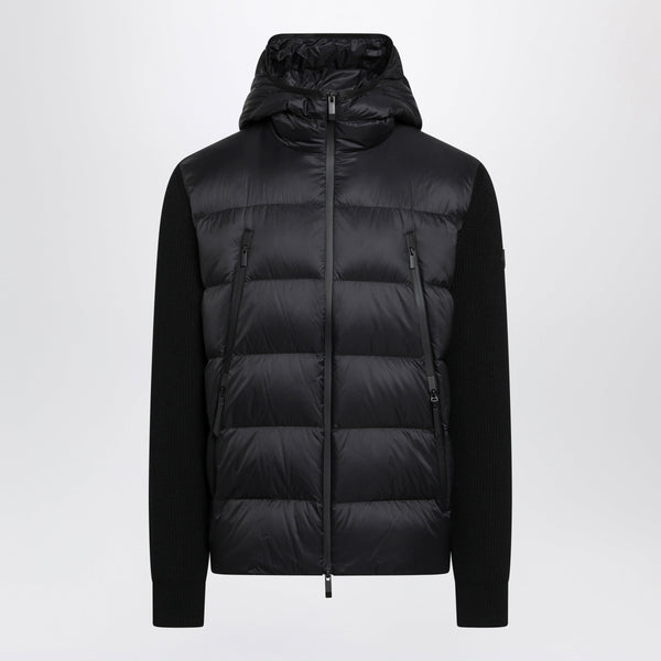 Black Padded Hooded Cardigan