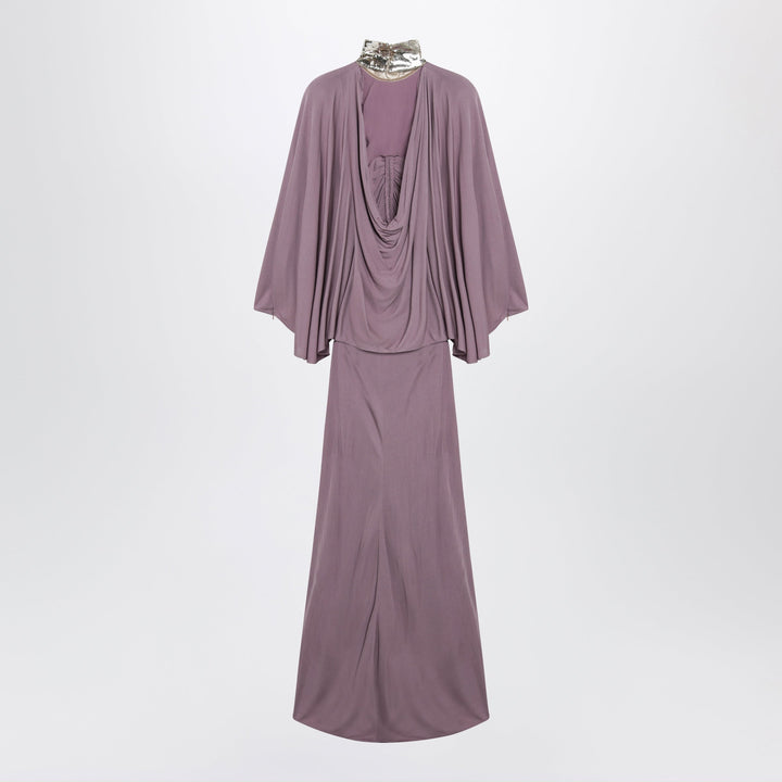 Valentino Garavani Mauve Pink Draped Long Dress