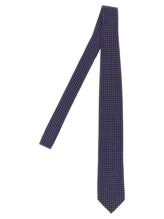 Patterned Silk Tie Cravatte Viola
