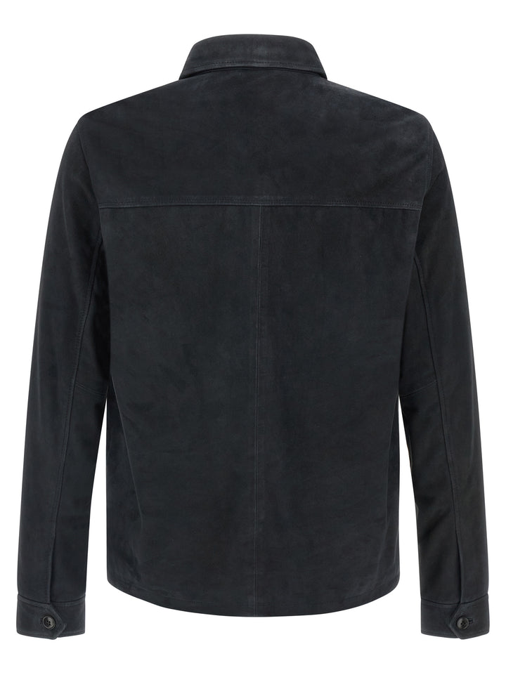 Pal Zileri Suede Overshirt Puffer Jackets - Blu | 16b55627bcf9fa13d7cb5675180c55f43860fedd