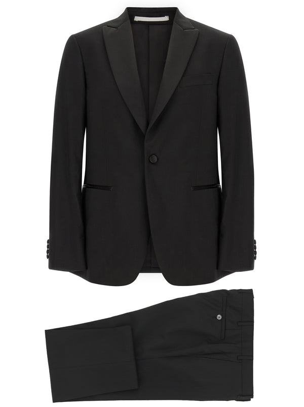 Wool And Satin Dress Suits Nero