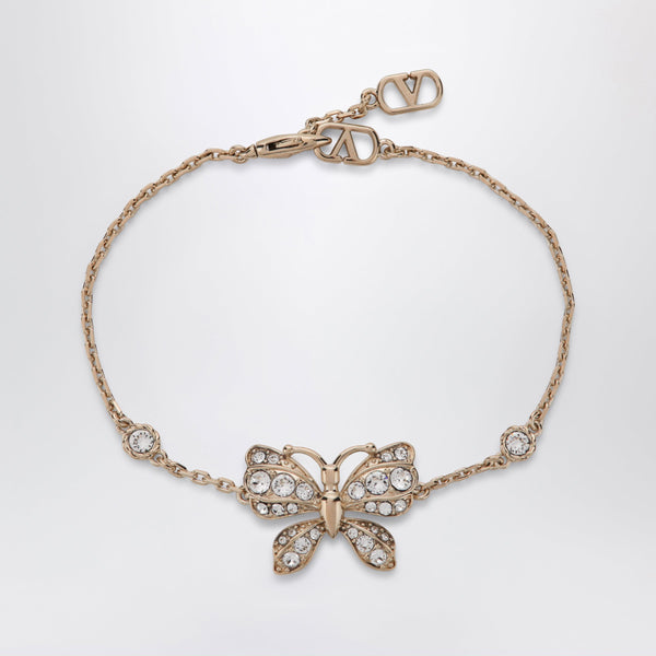 Flutterby Goldenes Armband aus Metall und Kristallen
