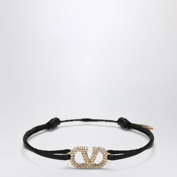 Adjustable V Logo Signature Bracelet With Crystals