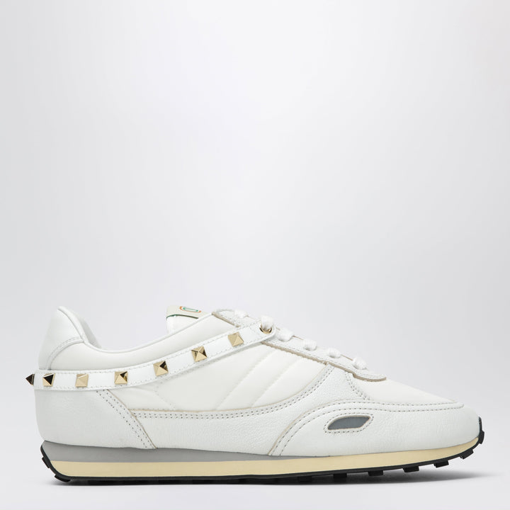 Valentino Garavani Stud Up White Suede And Nylon Sneakers