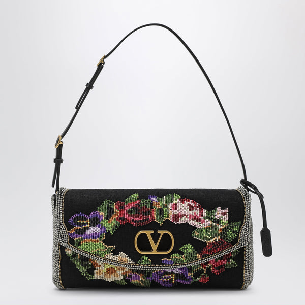 Small Devain Shoulder Bag With Floral Bead Embroidery