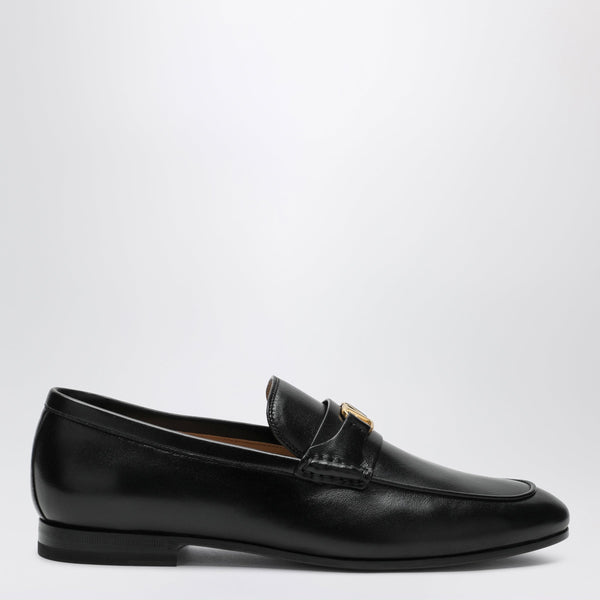 Black V Logo Signature Loafers In Nappa Leather