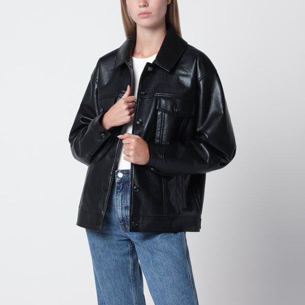 Black Regenerated Leather Jacket