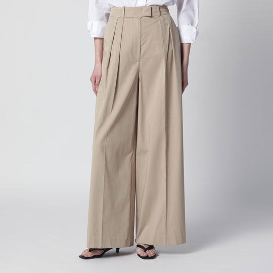 Beige Lou Trousers With Pleats