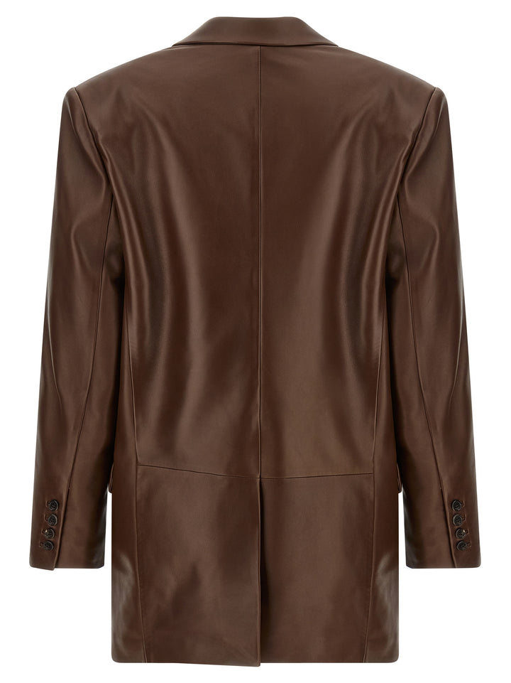 Saint Laurent Leather Blazer BlazerS - Marrone | 0e5141fff946801281d0d68bd89f018c04aa17db