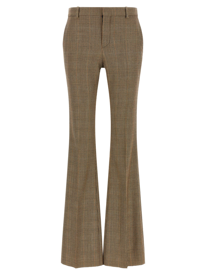 Saint Laurent Prince Of Wales Houndstooth Trousers Pantaloni - Marrone | edfb3ed51d6da4b5dcbc7bf219b981b525f8f30d
