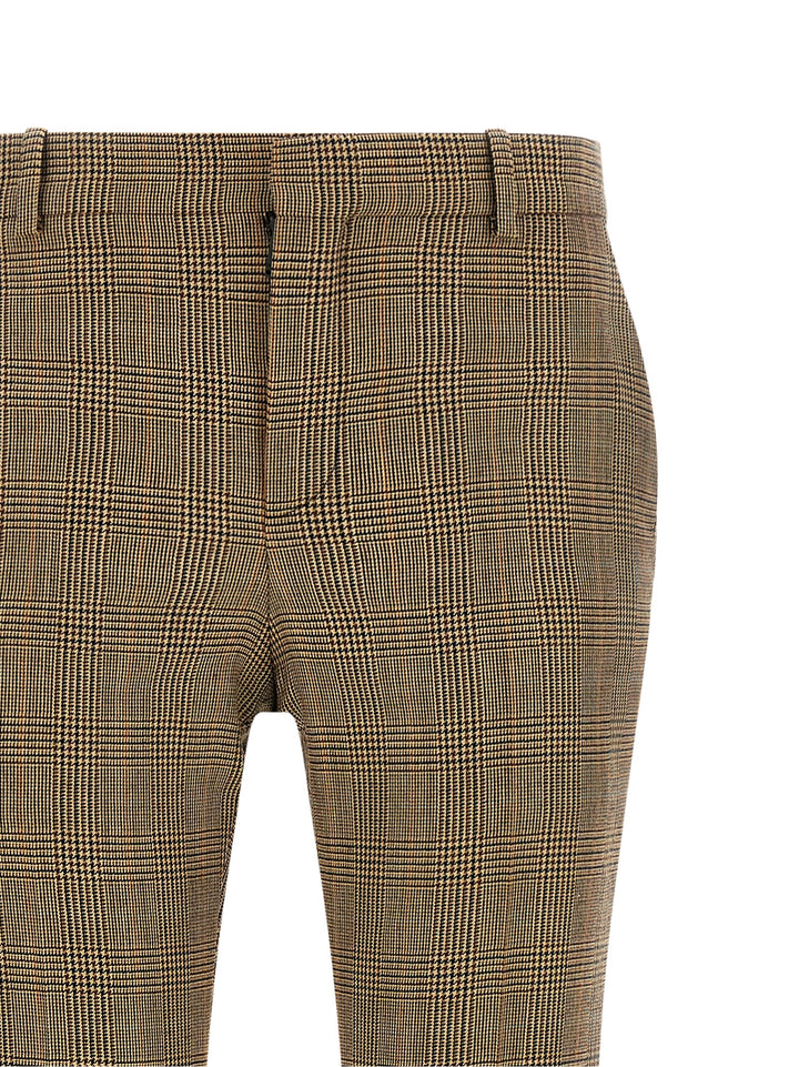 Saint Laurent Prince Of Wales Houndstooth Trousers Pantaloni - Marrone | 36682c5d1e254a8f3b4dffd922fb7d38edcdff9e
