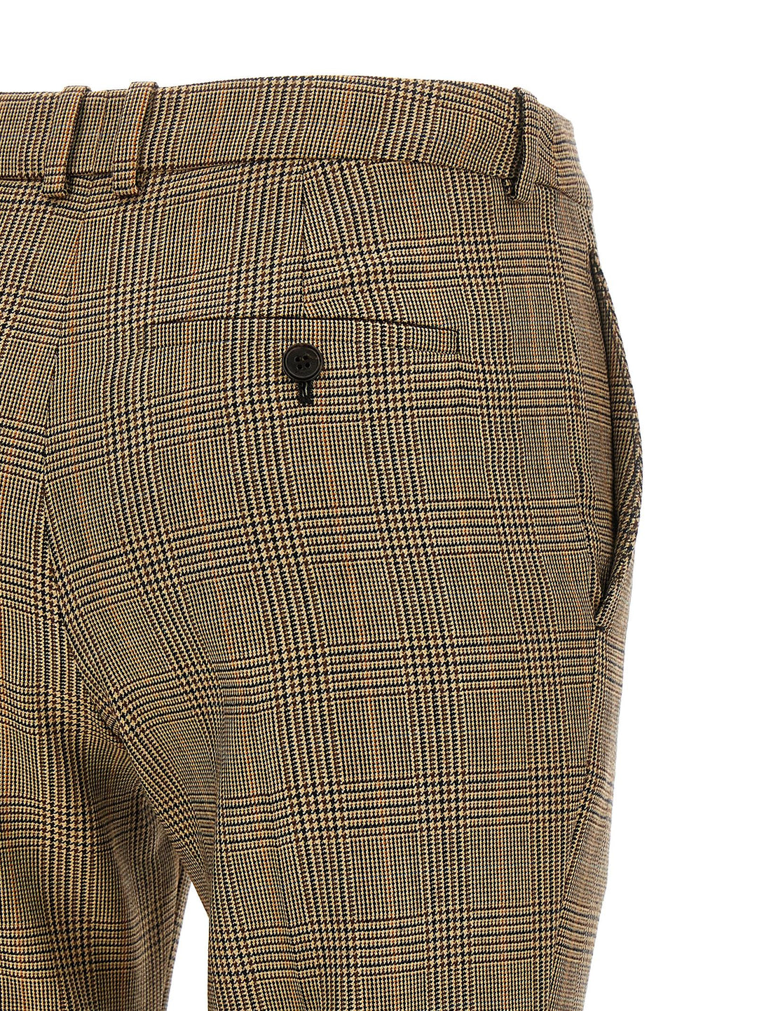 Saint Laurent Prince Of Wales Houndstooth Trousers Pantaloni - Marrone | 8cf07cbbbace0a614635c09cbc4d6680351d6fc0