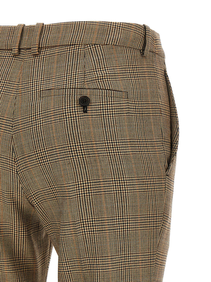Saint Laurent Prince Of Wales Houndstooth Trousers Pantaloni - Marrone | 8cf07cbbbace0a614635c09cbc4d6680351d6fc0