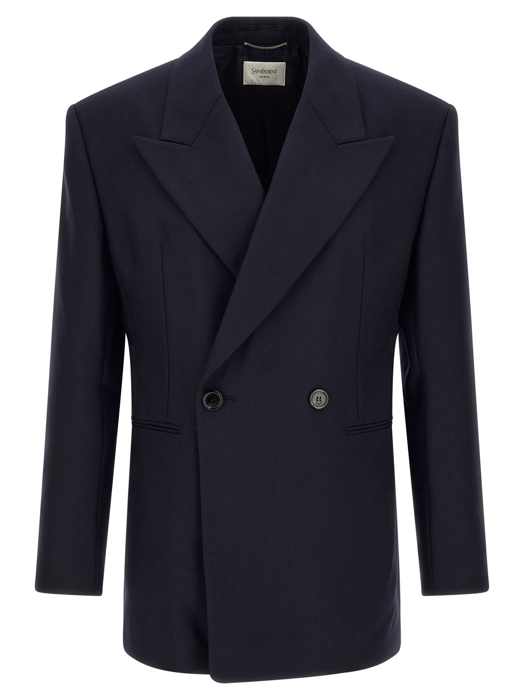 Saint Laurent Felted Wool Gabardine  Jacket Blazer - Blu | 2485a2c48cfb1e34a3528b79a080a372ea6ccfa2