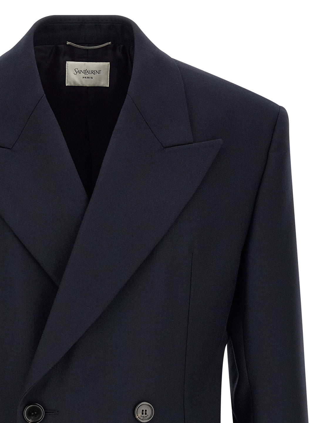 Saint Laurent Felted Wool Gabardine  Jacket Blazer - Blu | 97536cd7925c7eb4572ca4569a796384eb851a25