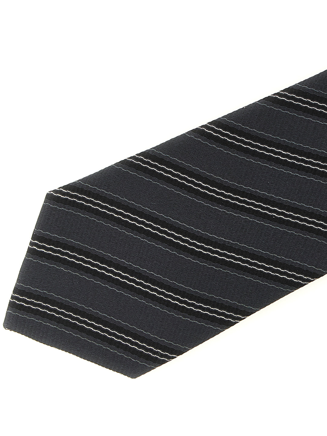 Saint Laurent Striped Tie Cravatte - Grigio | ded9c6d3fdd13dcefeb3c2ee33160a42c678accf