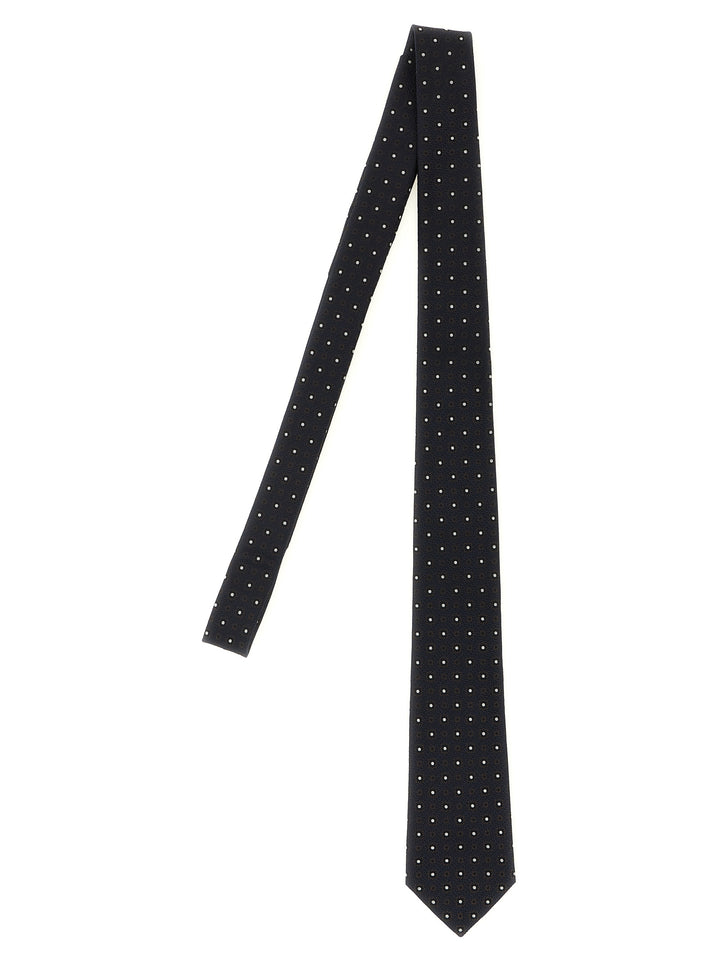 Saint Laurent Jacquard Tie Cravatte - Blu | 90785cb2a20b6a0414604fe23cd9fac501176a46
