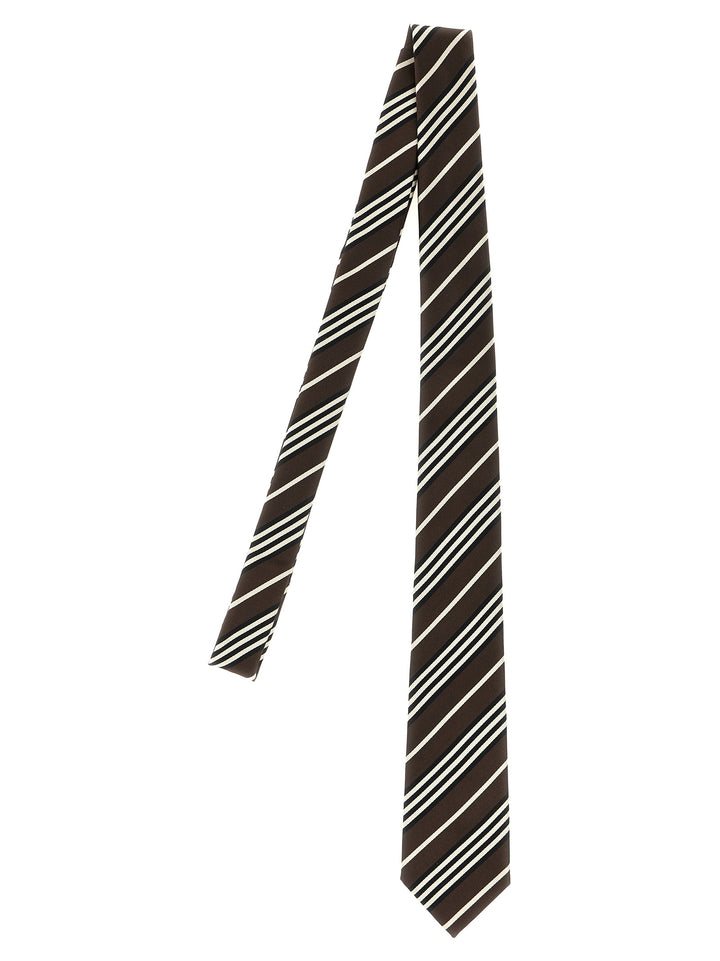 Saint Laurent Diagonal Striped Tie Cravatte - Marrone | 06a73407f8b495a18f055f9cc6e0106f202603b9