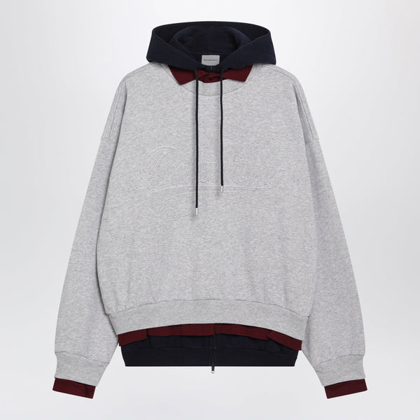 Sudadera con Capucha Gris a Capas