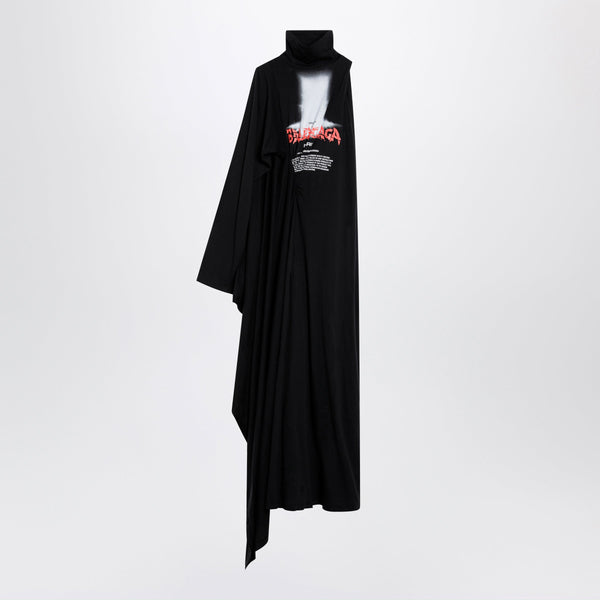 The Door Draped Maxi Cotton Jersey Dress In Black