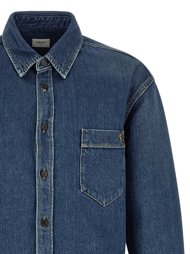 Saint Laurent Cassandre Camicie - Blu | 54973a099243d857049fc15a4126547050e4d863