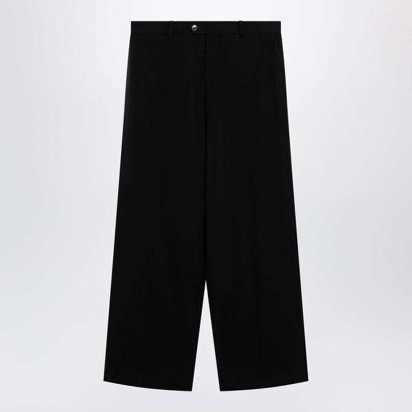 Wide-Leg Tailored Trousers In Black Twill