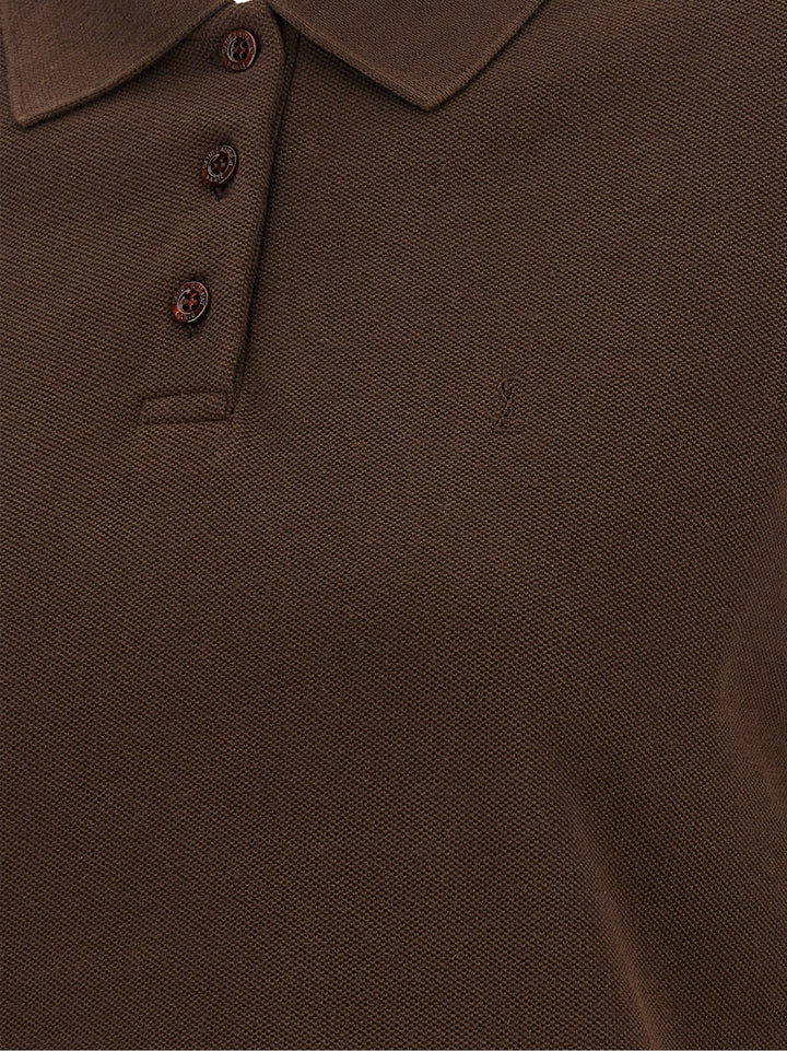 Saint Laurent Cassandre Polo - Marrone | 09301d0af257fa7f06a845870d016165d6083003