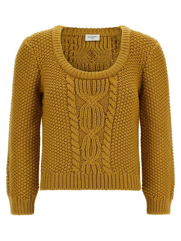 Knit With 3/4 Sleeves Maglioni Giallo