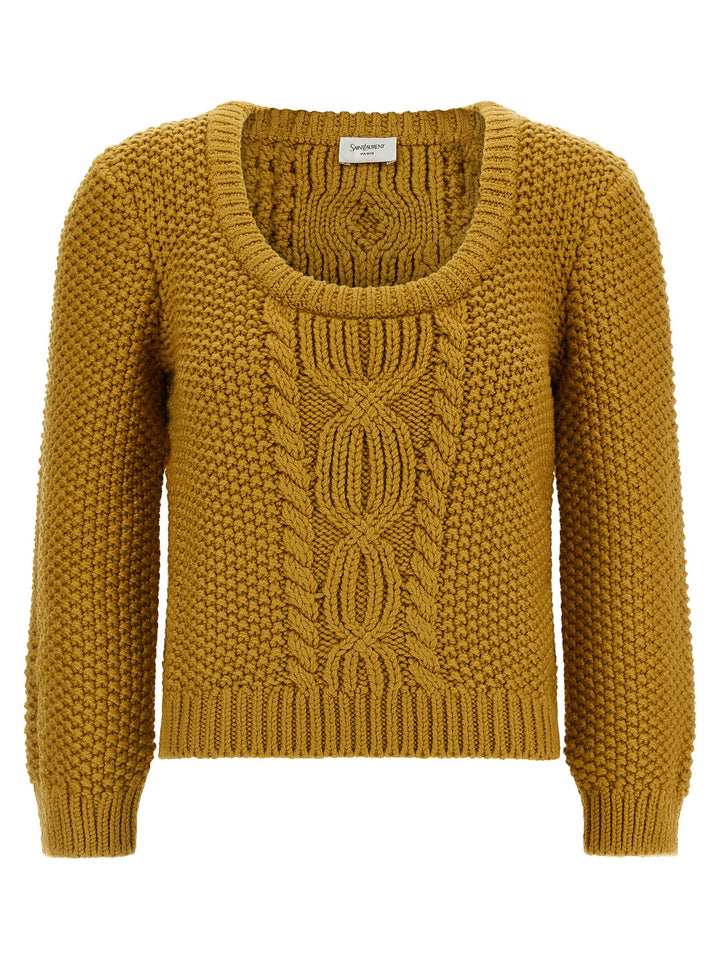 Saint Laurent Knit With 3/4 Sleeves Maglioni - Giallo | fd9a769adaf4d526cb1dde39d4764af93eeba94e