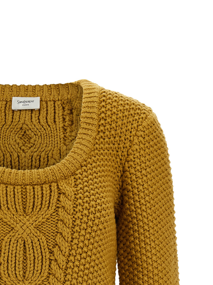 Saint Laurent Knit With 3/4 Sleeves Maglioni - Giallo | 1d6614600441505774d1b20f2c6fda5a6b971da2