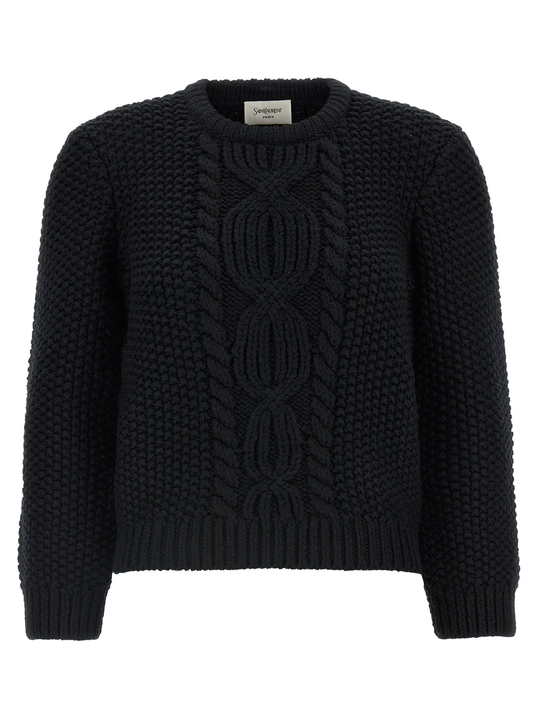 Saint Laurent Wool Sweater With Processing Maglioni - Nero | 0b85c8ede28cea29def0c866af402b108ee8b277