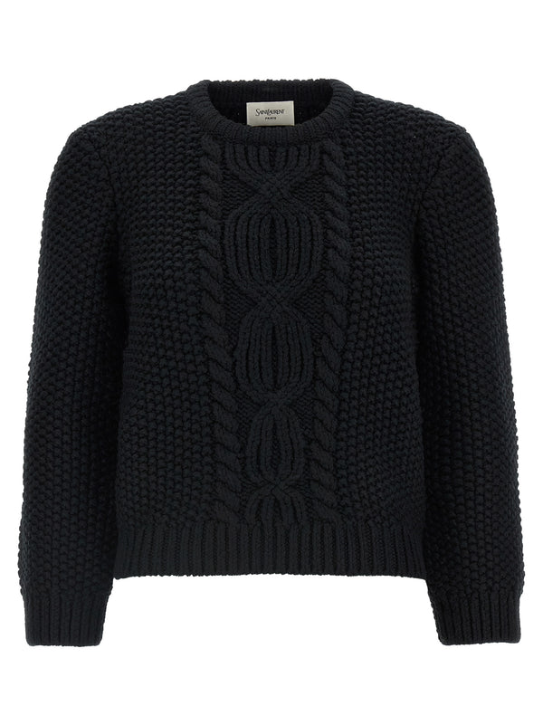 Wool Sweater With Processing Maglioni Nero