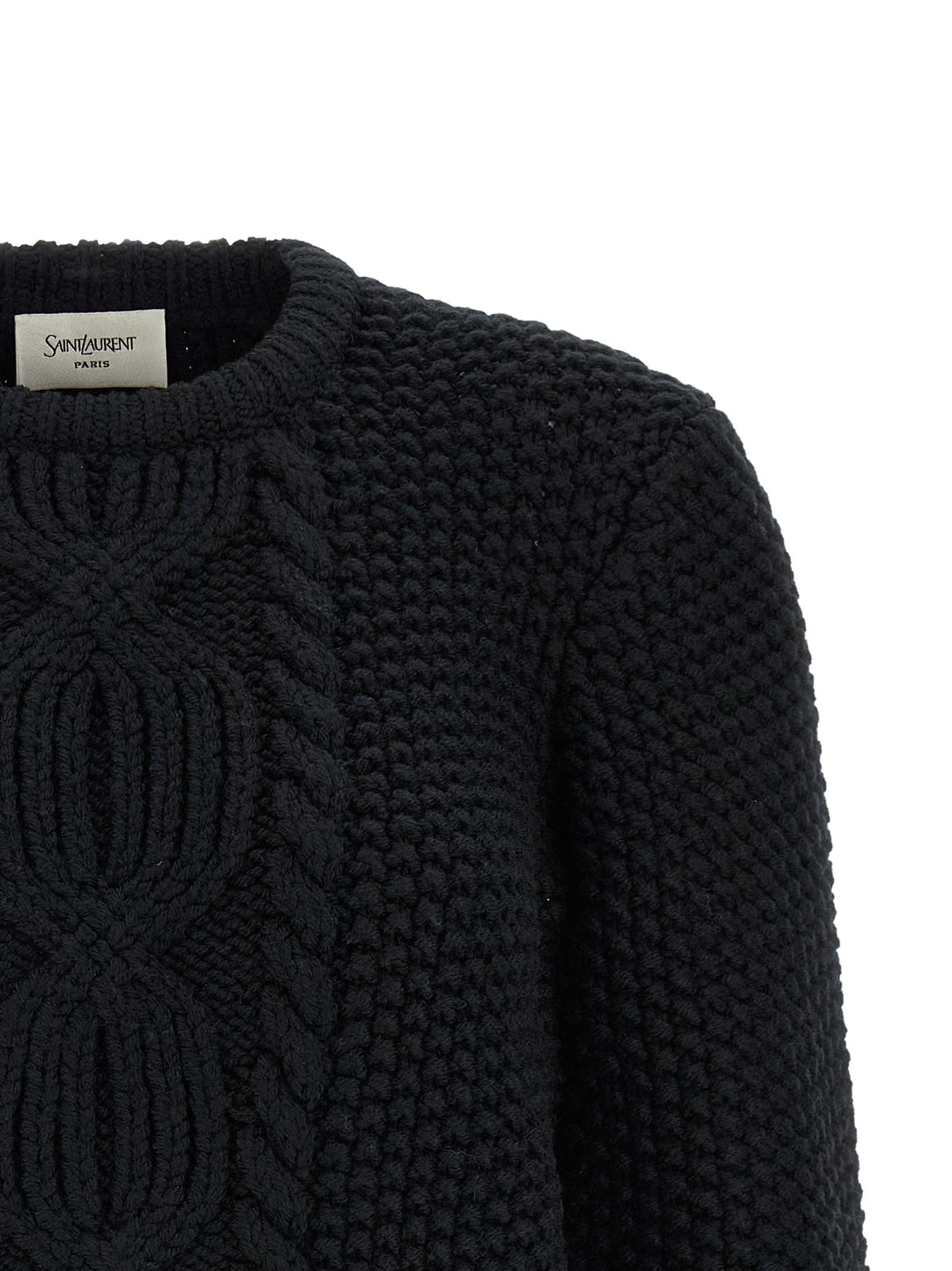 Saint Laurent Wool Sweater With Processing Maglioni - Nero | 2d5872164fbbca9e0124304fe06bf9b9aa09d5c5