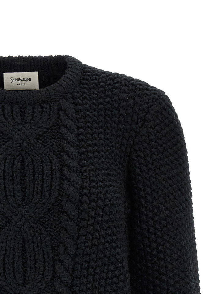 Saint Laurent Wool Sweater With Processing Maglioni - Nero | 2d5872164fbbca9e0124304fe06bf9b9aa09d5c5
