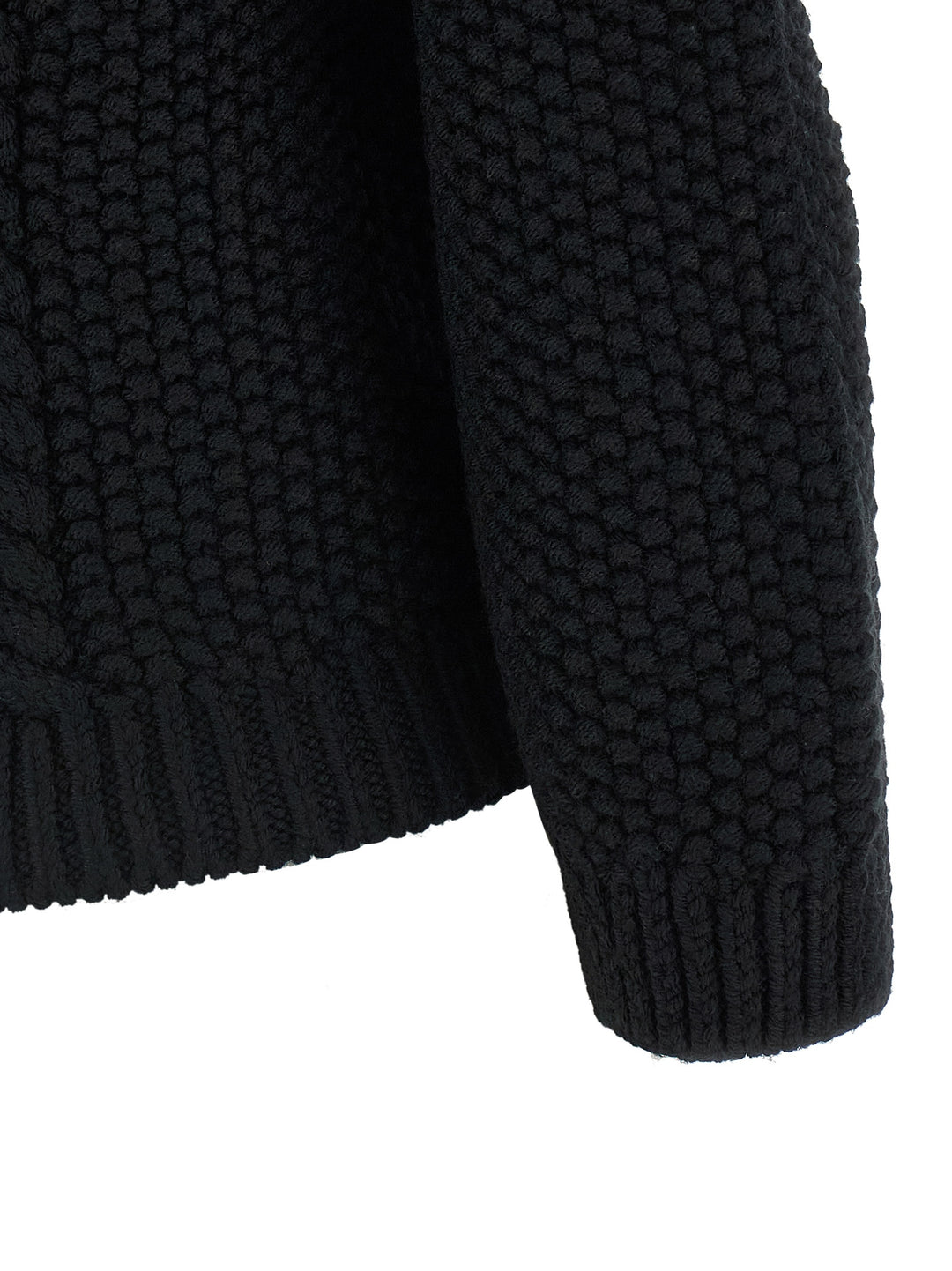 Saint Laurent Wool Sweater With Processing Maglioni - Nero | b28d11aba861bd55db9b892f32bebfc3848e723d